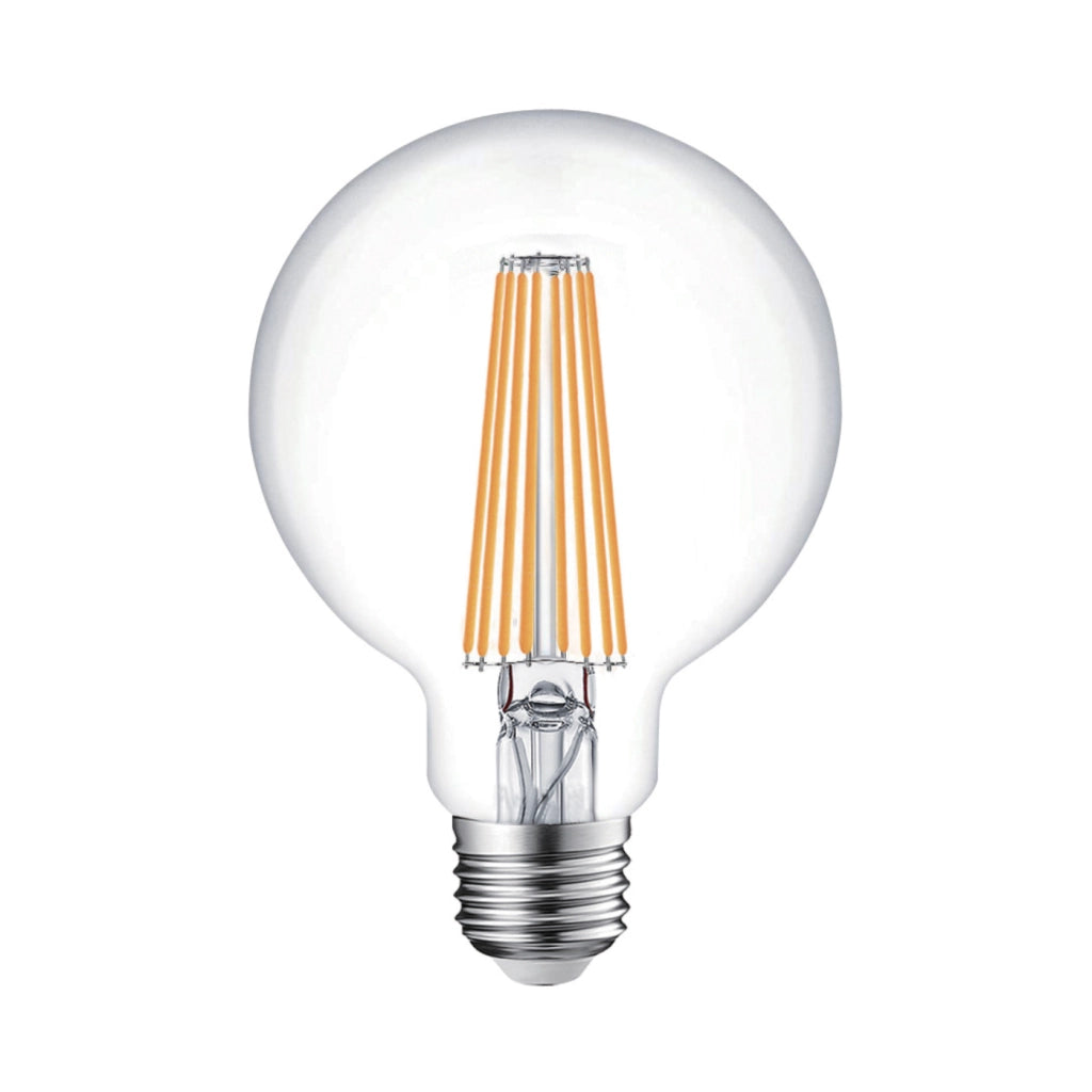 Alcapower Lampadina LED Globo G95 Filamento Vetro Trasparente 15W E27 2500lm 4000K Luce Naturale 360 Gradi Classe Energetica C 230V AC