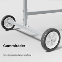 Cavalletto girevole per verniciatura con rotelle e supporti per cofani e alettoni