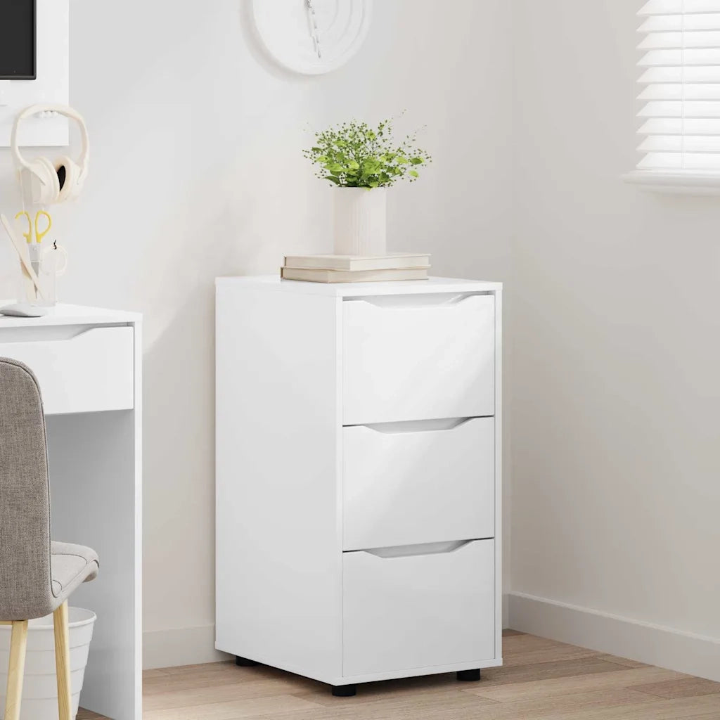 Armadio Bianco Lucido 40 x 48 x 81 cm Legno multistrato