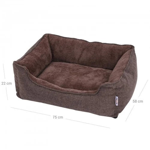 Cuccia per cani cuccia rivestita in tessuto stile orsetto sfoderabile e lavabile in lavatrice 75 cm marrone 12_0000789