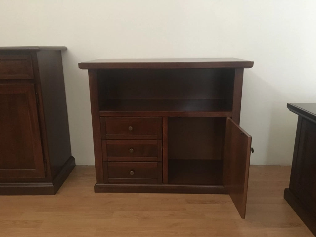 Porta tv in legno arte povera tinta noce 84x40x75 (378) - Mobili 2G