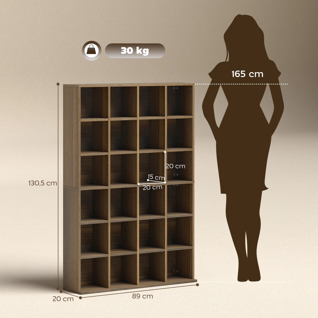 Libreria in legno con ripiani regolabili ¨C zephmum ¨C marrone 89x130.5cm