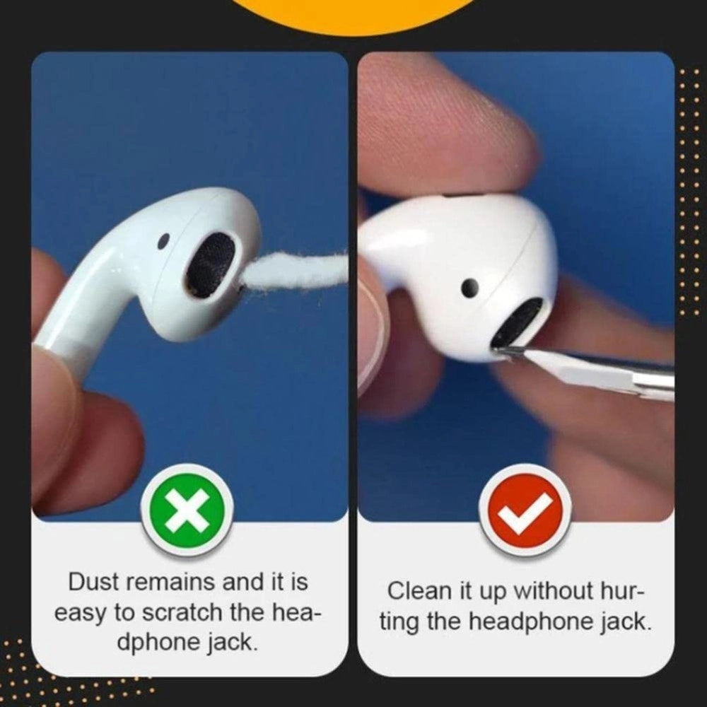 Trade Shop - Penna Spazzola Multifunzione Per La Pulizia Degli Auricolari Bluetooth Airpods -