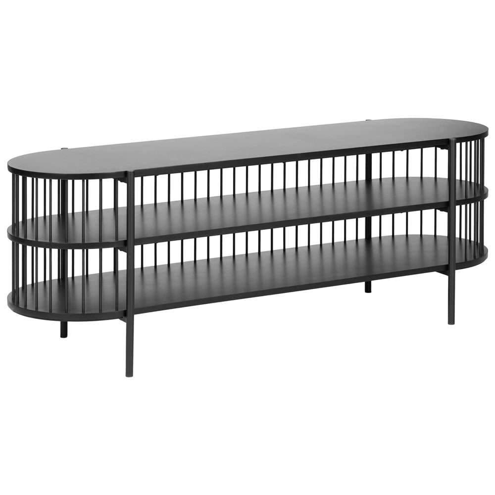 Tavolo porta TV Moderno MDF 2 ripiani Soggiorno Nero stile moderno