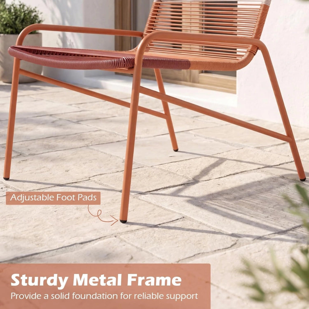 Set di mobili da giardino in rattan, piccolo balcone, set da 2 sedie con tavolo, mobili per 2 persone, mobili da terrazza, set da giardino, resistente alle intemperie, set di mobili per