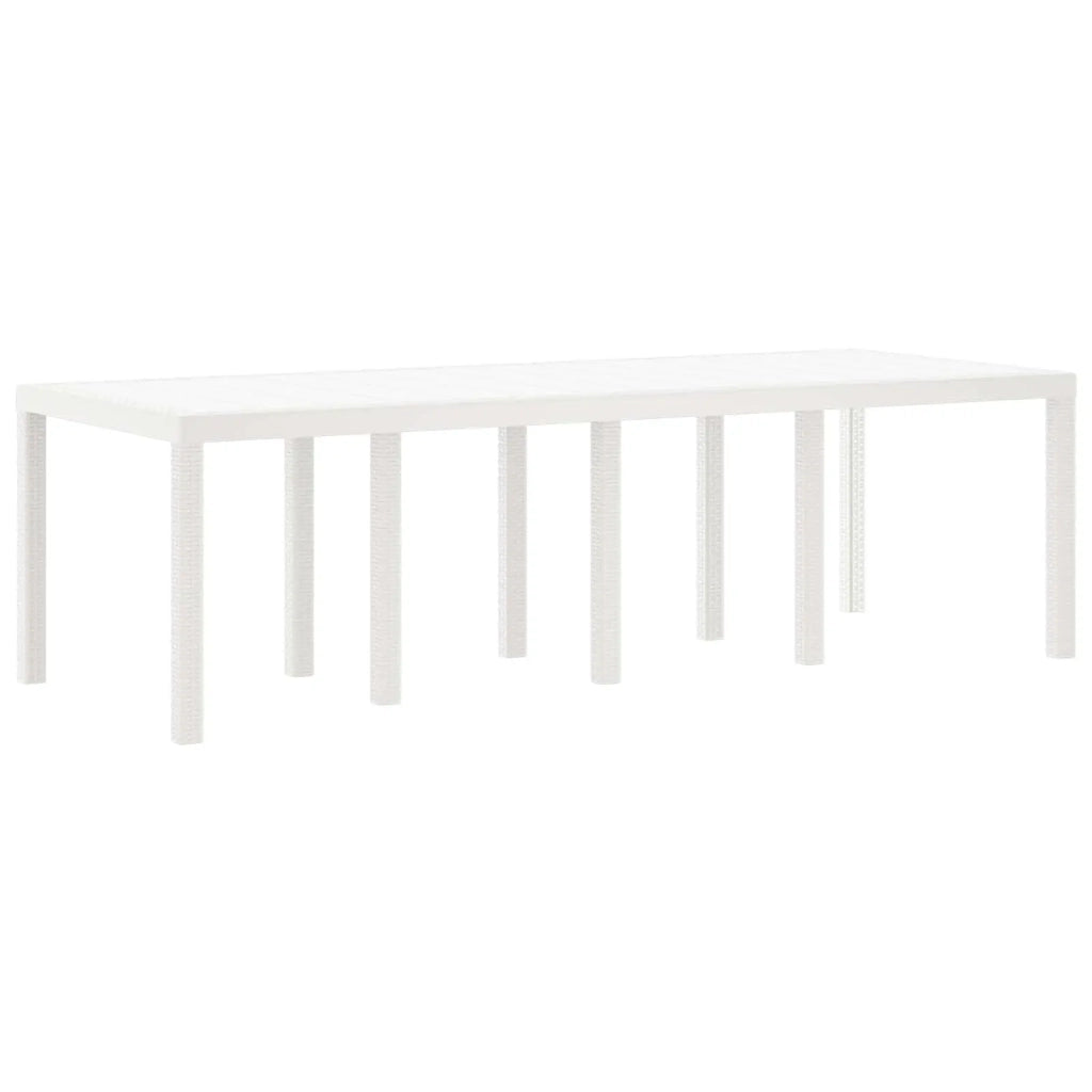 Set da Pranzo per Giardino 9 pcs Bianco Polipropilene