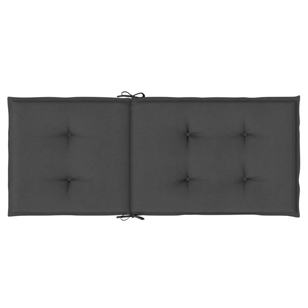 Cuscini Sedia Schiena Alta 2 Antracite MÃ©lange 120x50x4 Tessuto