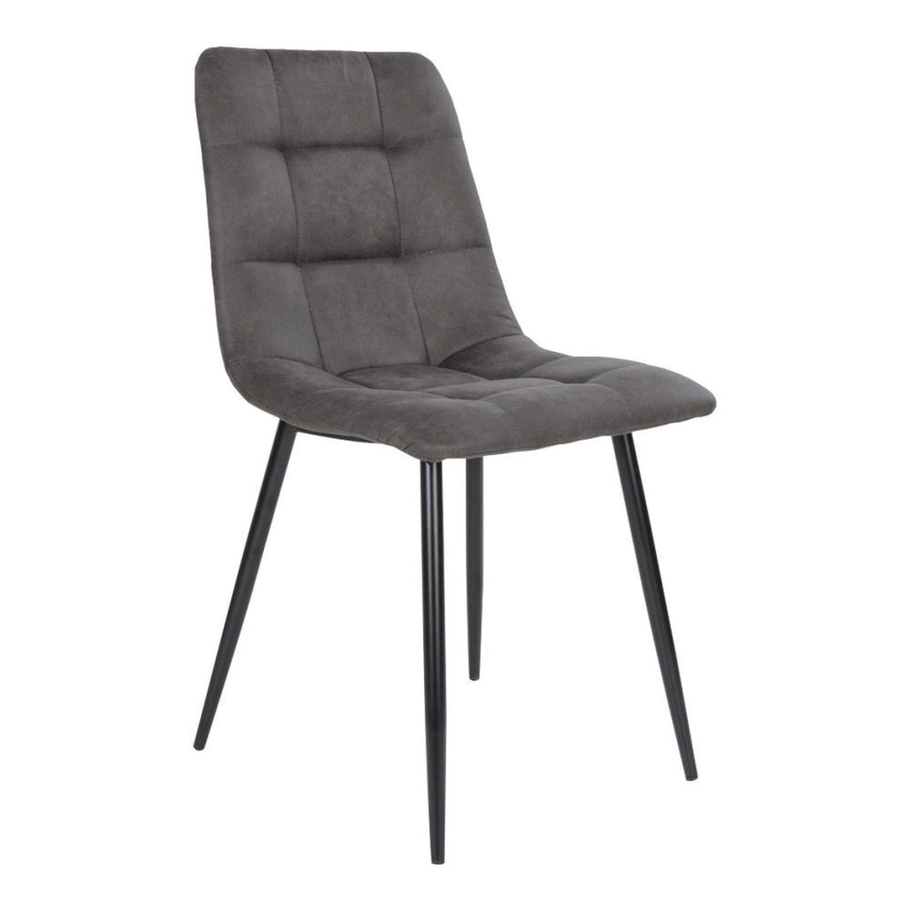 Set di 2 Sedie Middelfart, Grigio, Microfibra, 55x44x86 cm
