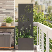 Schermo per privacy in giardino Floreale Nero 50 x 32 x 150 cm 876434