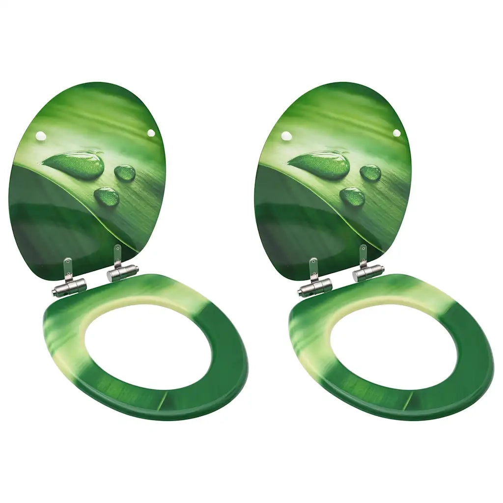 Tavolette WC Chiusura Ammortizzata 2pz MDF Verde Goccia d'Acqua cod mxl 41710