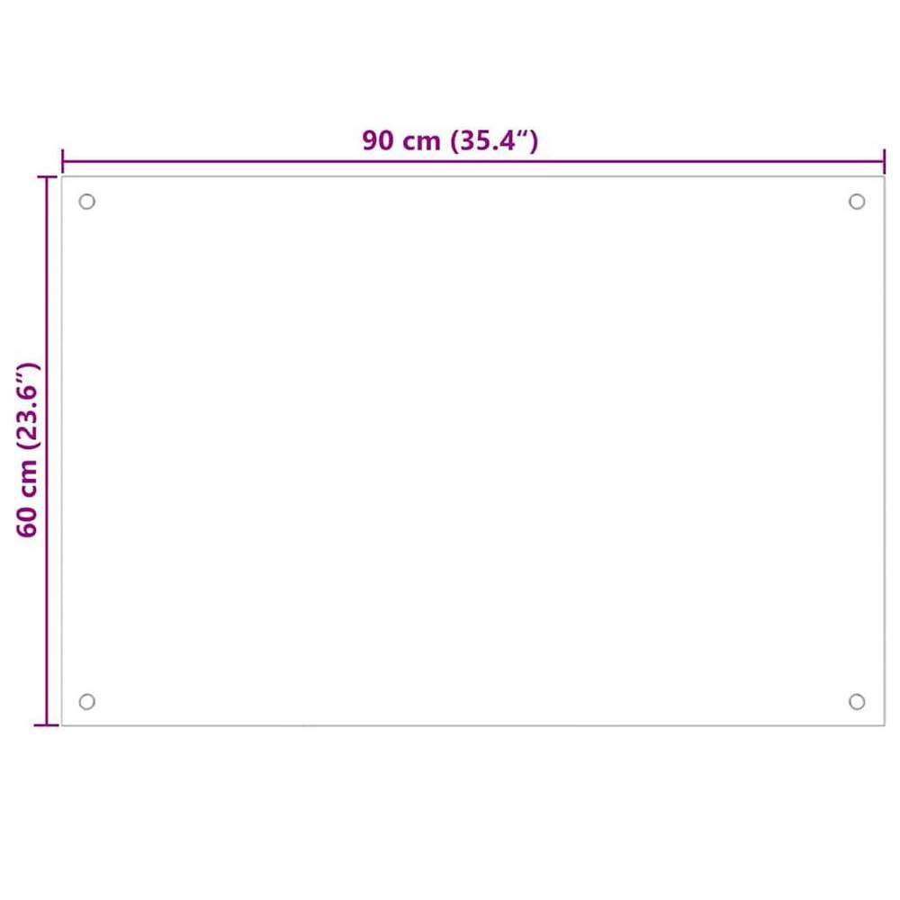 Kitchen Backsplash, Transparent, 90x60 Cm, Tempered Glass