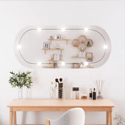 Specchio da Parete con Luci LED-Specchio a Muro-Specchio Decorativo 45x100 cm Vetro Ovale