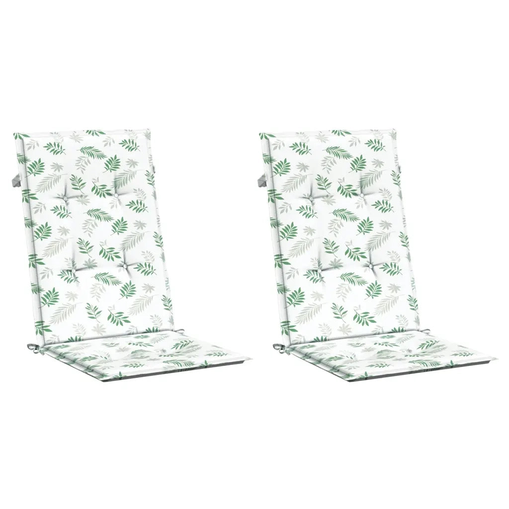 Cuscini per Sedia Schienale Alto 2 pz Motivo Foglie in Tessutocod mxl 118371