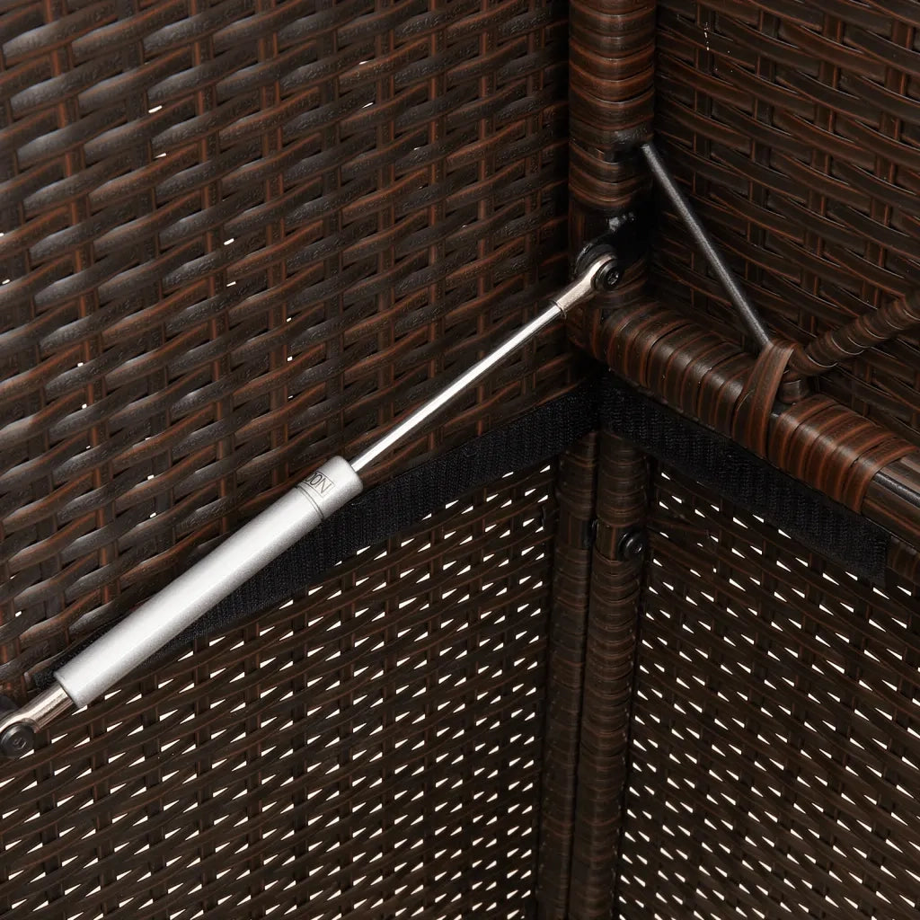 Panca da Giardino con Cuscini Marrone in Polyrattan 365762
