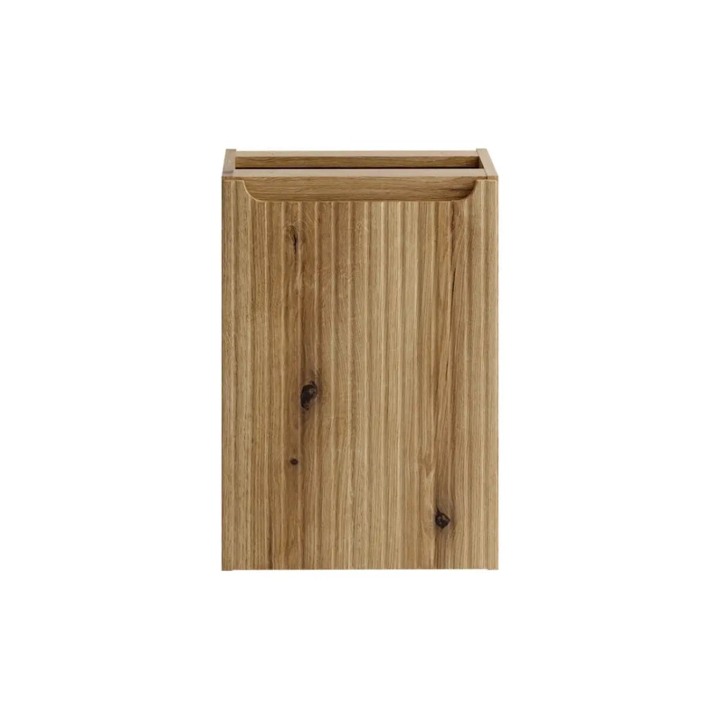 Mobile bagno VANO 40 cm in rovere sospeso con cesto della biancheria