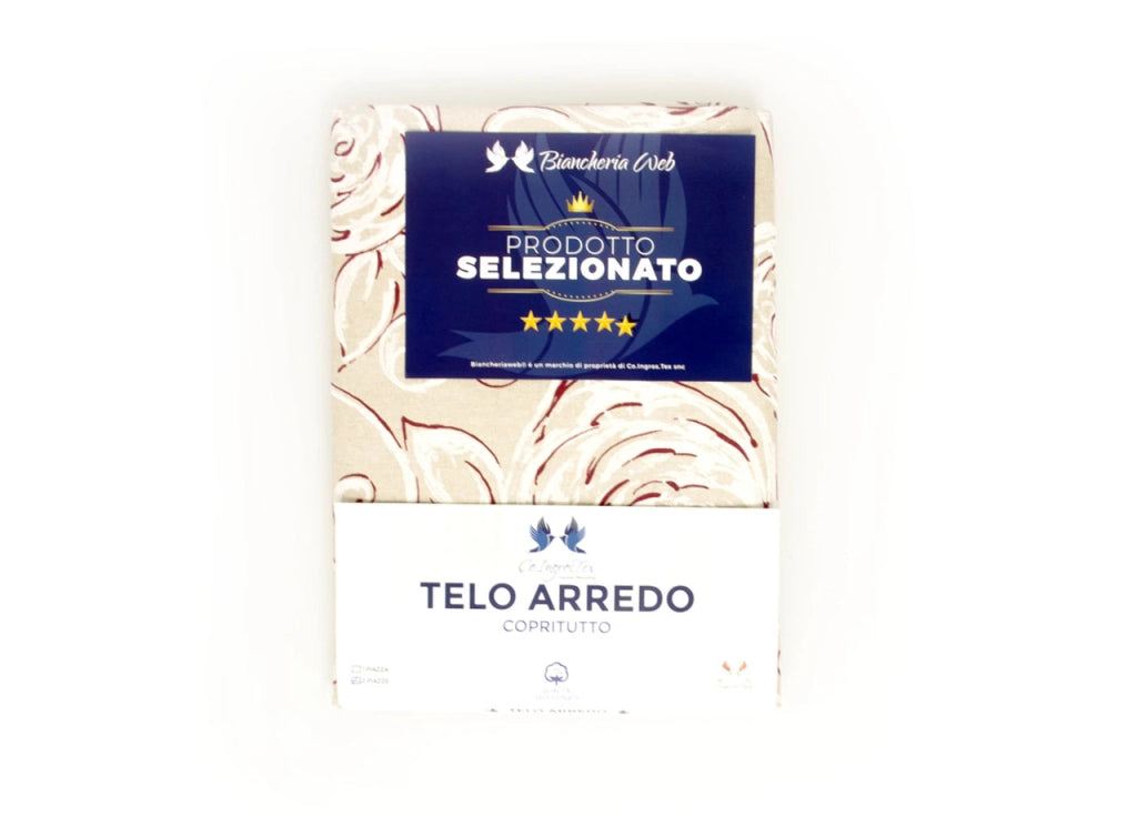 Telo Arredo Granfoulard Copritutto Cotone Made Italy Vari Disegni Arredatutto Copriletto Multiuso - 1 Piazza - Amelie Rosso