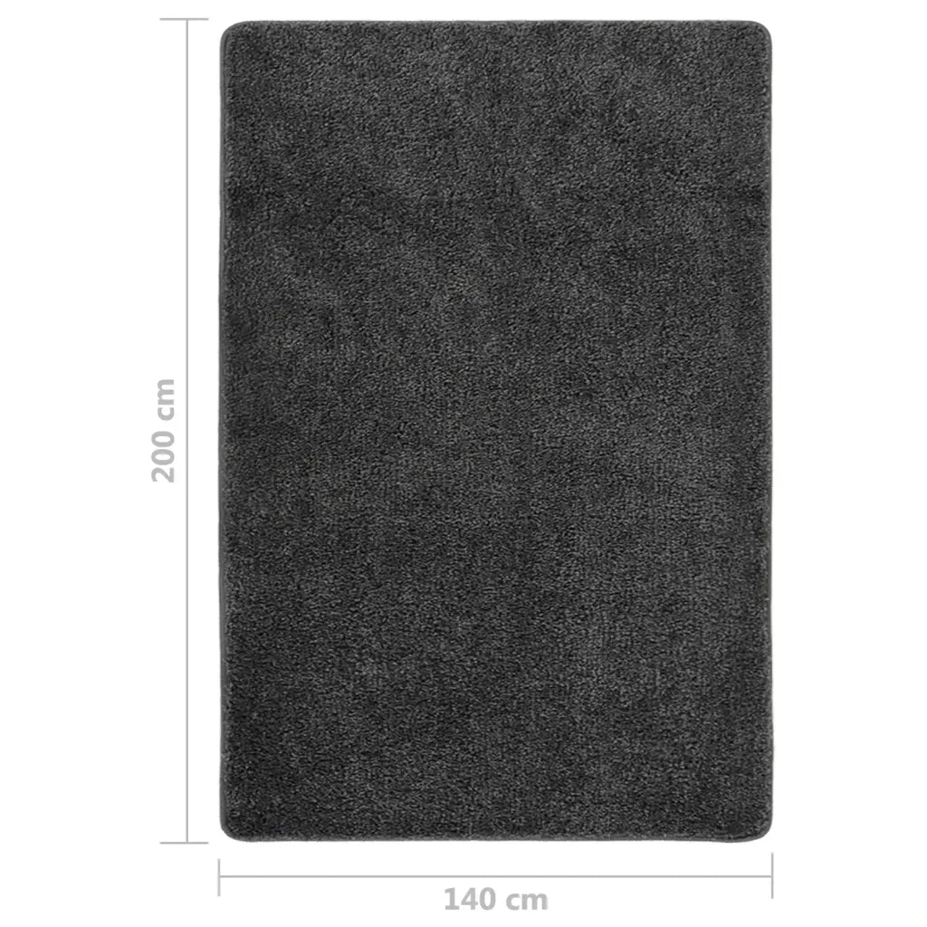 Tappeto Shaggy Grigio Scuro 140x200 cm Antiscivolo 340379