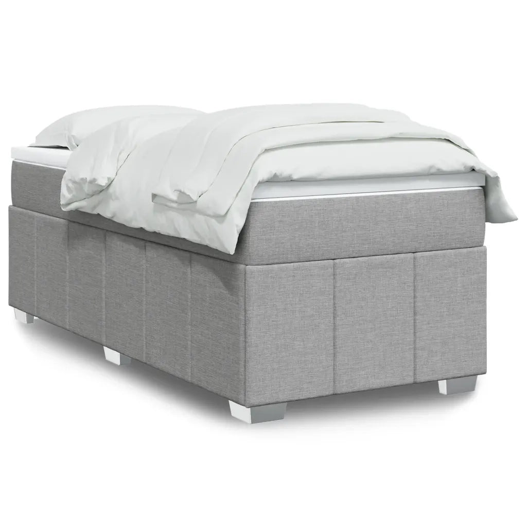 Giroletto a Molle con Materasso Grigio Chiaro 80x200 cm Tessuto
