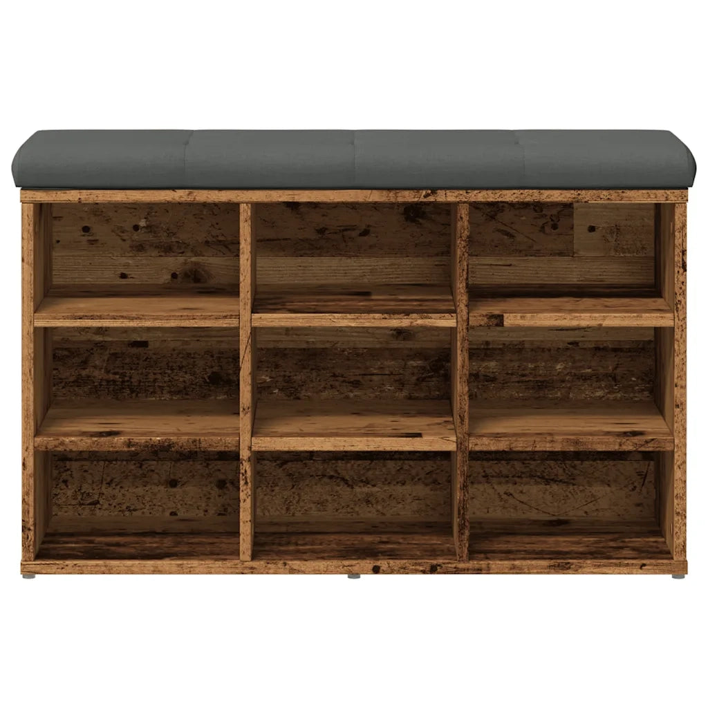 Panca Porta Scarpe Legno Antico 82x32x50 cm Legno Multistrato 857623