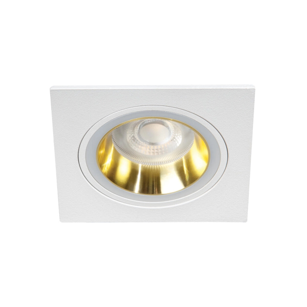 Faretto incasso soffitto quadrato bianco oro Kanlux Feline 37261