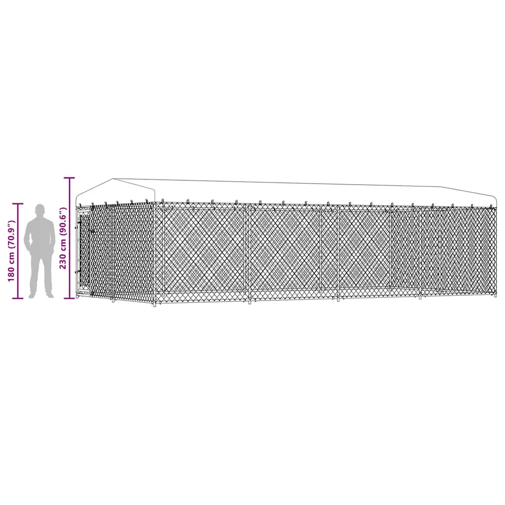 Canile da Esterno con Tetto 7,6x3,8x2,3 m 144937