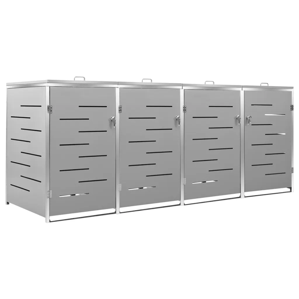 Copribidone per Spazzatura Singolo 69x77,5x112,5cm Acciaio Inox 149561