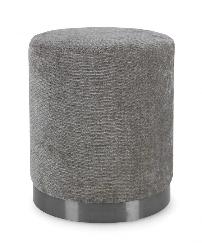 Pouf Ø 35x42 cm Ernestine in Tessuto Grigio