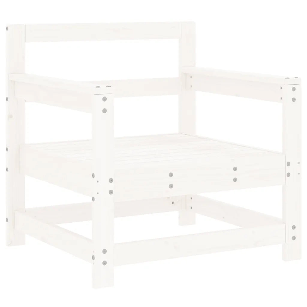 Sedia da patio-Sedie da Giardino con Cuscini 2pz Legno Massello di Pino Bianco 117937