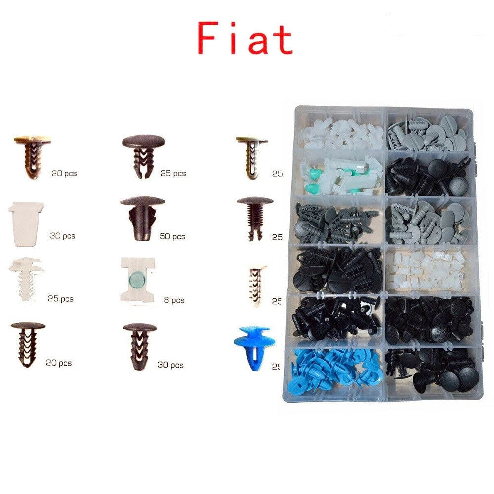 Trade Shop - Set Clip Di Fissaggio Per Auto Fiat Confezione 308 Pezzi Ricambi Plastica -