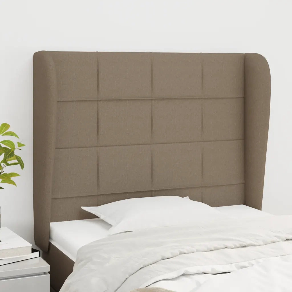 Testiera ad Orecchio-Testata con Orecchie Tortora 93x23x118/128 cm in Tessuto 706524