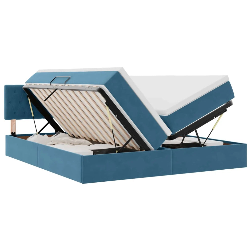 Letto con Contenitore con materasso Blu Scuro 90 x 200 cm 3370989