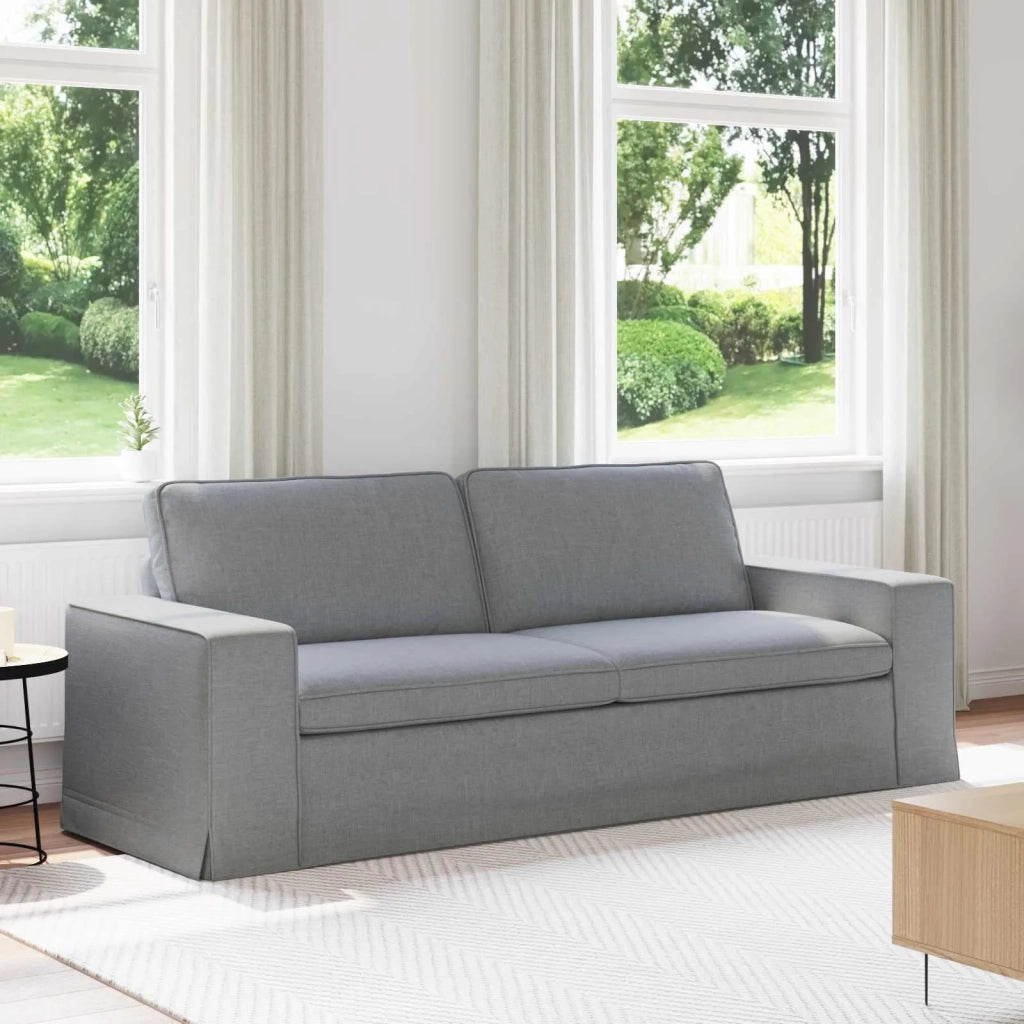 Divano Grigio chiaro 222 x 80 x 82 cm Tessuto 42024397