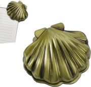 Clip per Notebook con Finitura in Oro - Supporto Decorativo per Pagina - Multifunzionale - Clip per Notebook con Forma di Conchiglia - Fermo Foglio Metallico - Clip per Notebook Decorativo