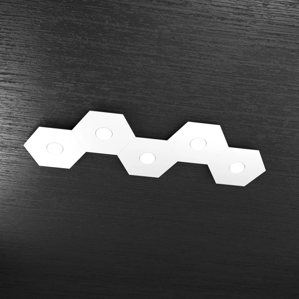 HEXAGON APPLIQUE-PLAFONIERA 5 LUCI BIANCO 1142-5L-BI