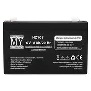 Batteria piombo 6v 8ah agm matsuyama hz108 sigillata faston 4.8mm