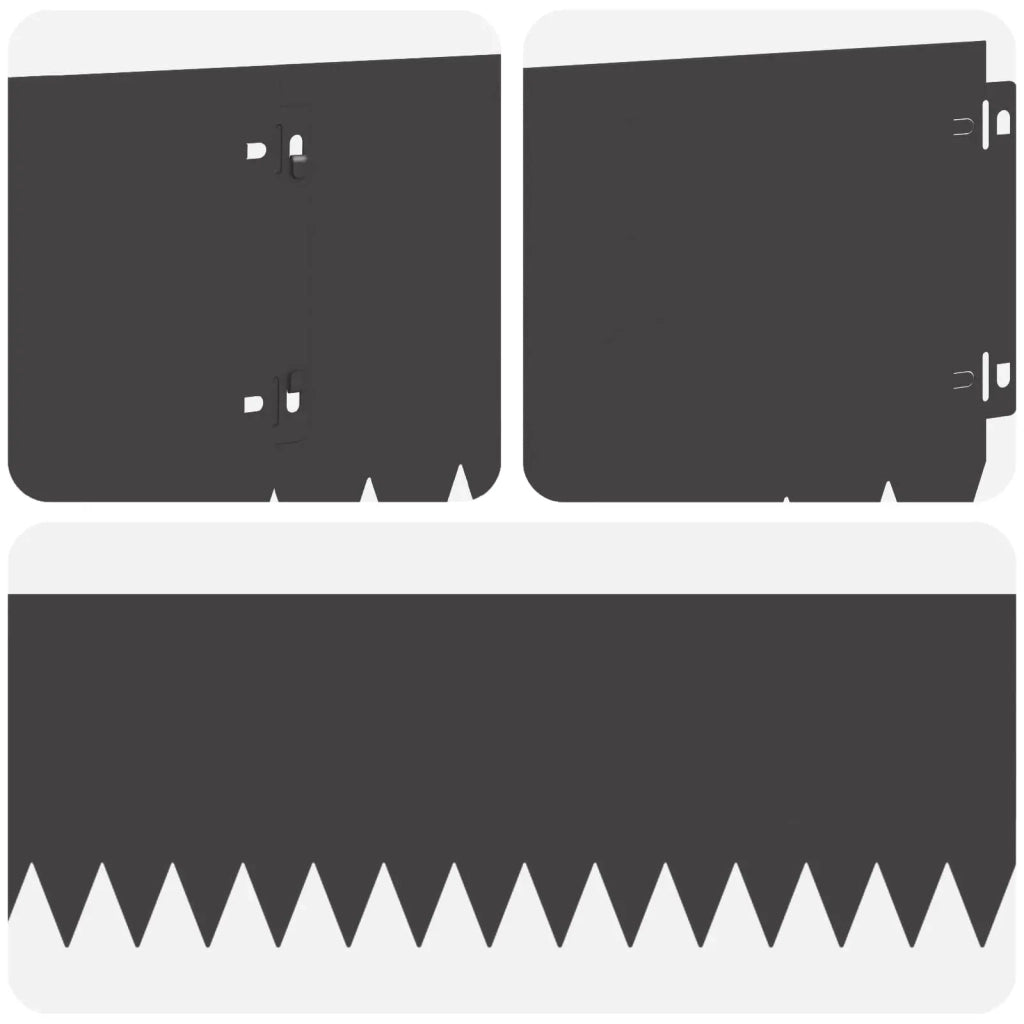 Bordura per Prato 10 pcs 103 x 20 cm Acciaio Nero 8008469