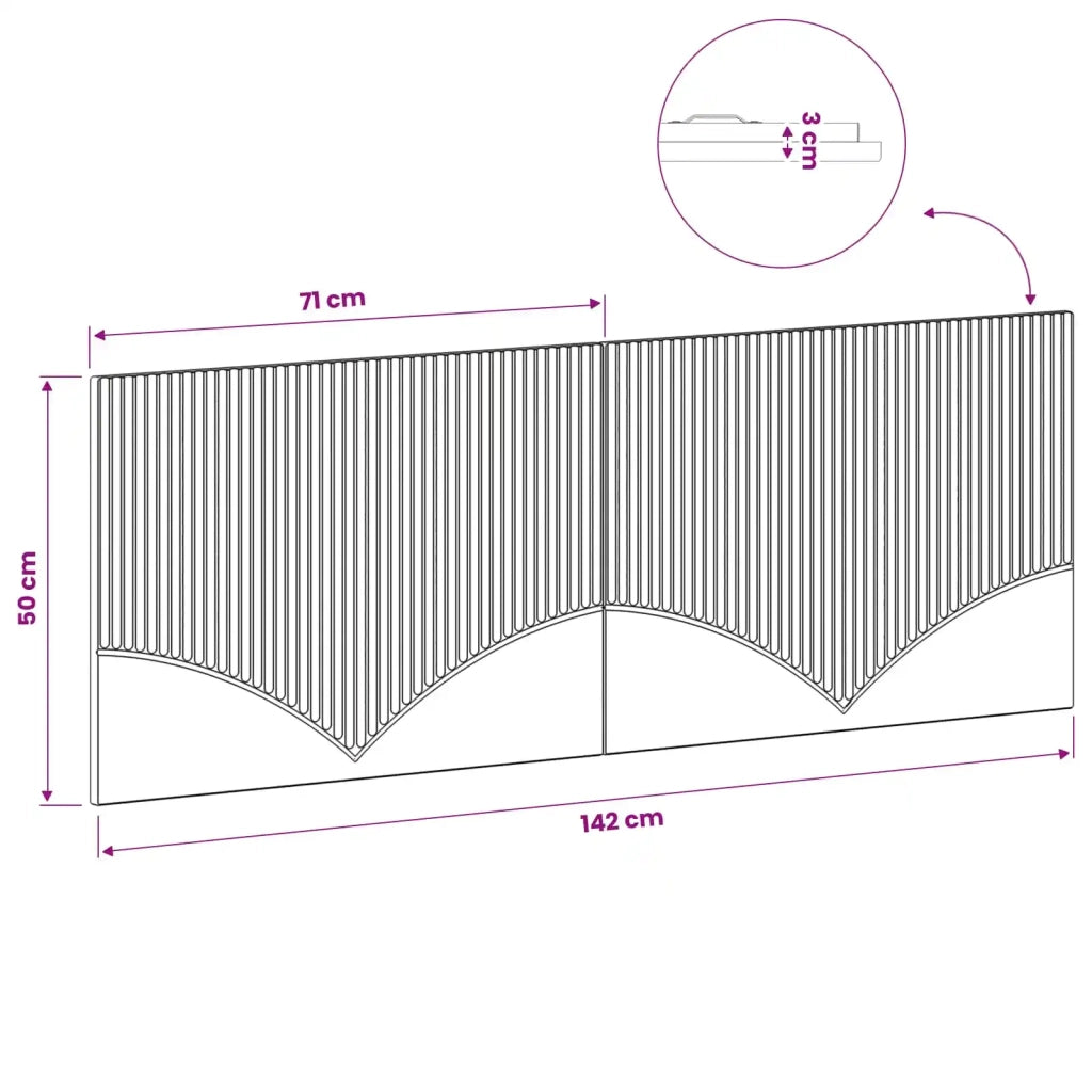 Testiera da Muro HOORN Grigio Cemento Legno ingegnerizzato 897398