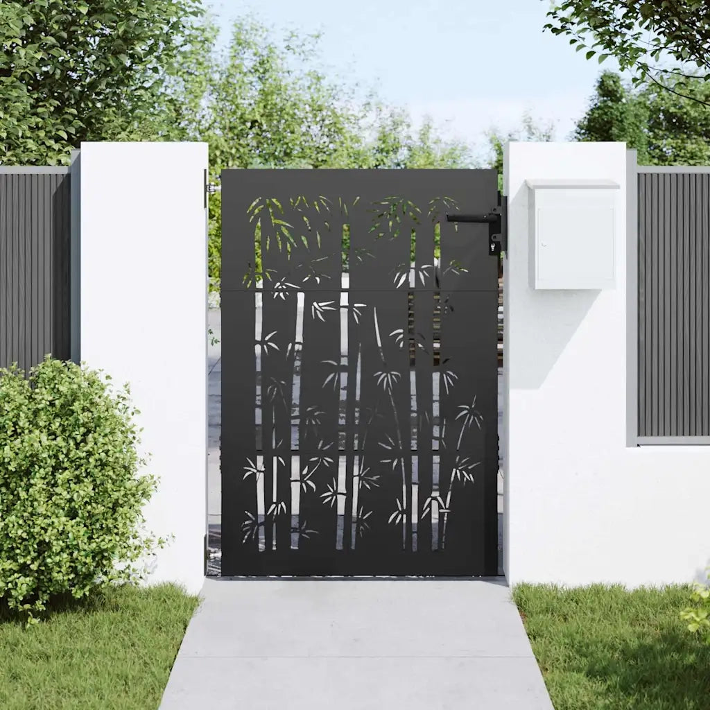 vidaXL Cancello da giardino con blocco Nero 105 x 150 cm