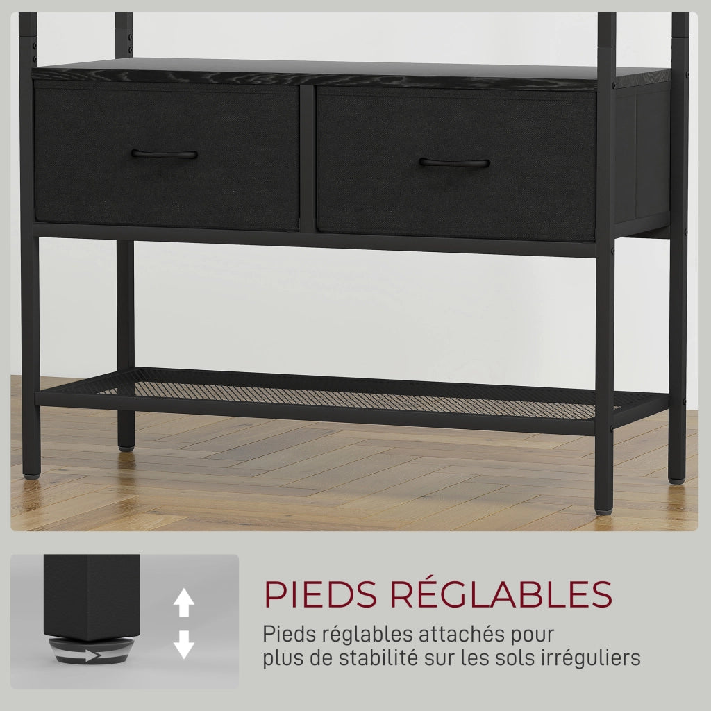 Armadio a stecche con cassetti e scaffale ¨C Zephmum ¨C Nero 80x30x180,5 cm