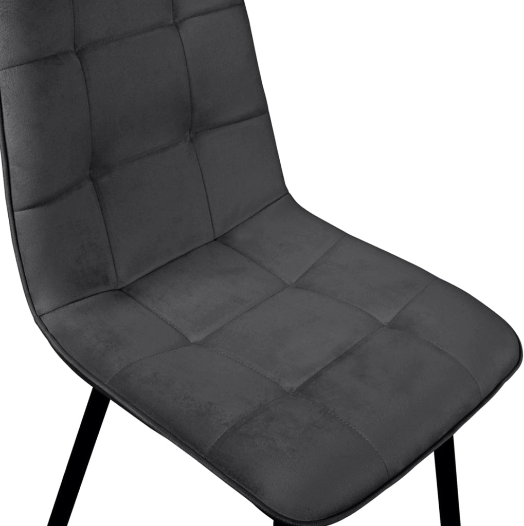 Set di 4 sedie da pranzo MILA in velluto grigio scuro