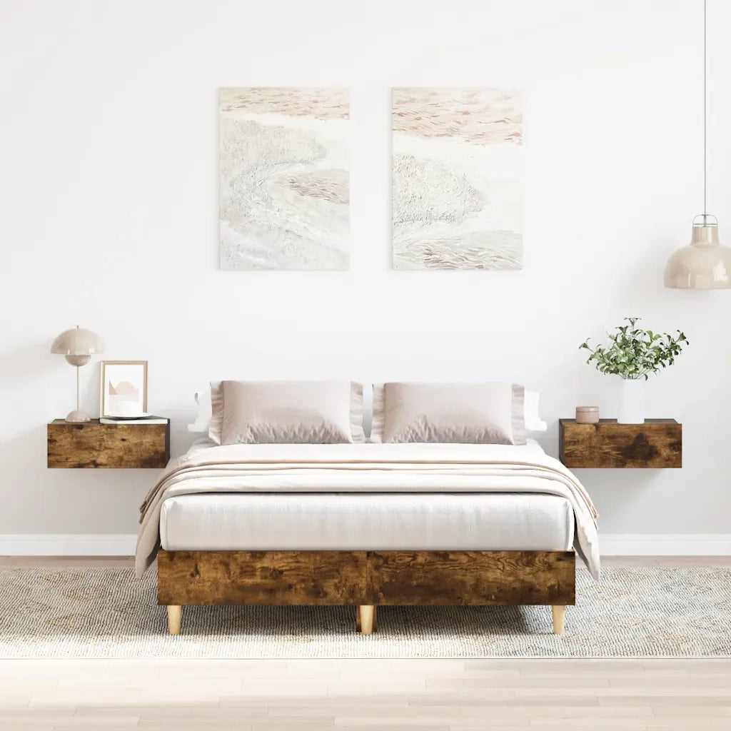 Giroletto senza Materasso Rovere Fumo 140x190 cm in Truciolato 861061