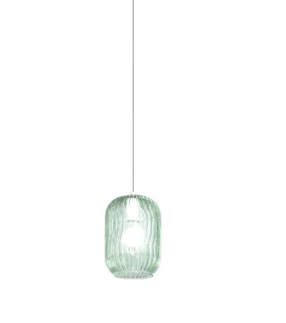 SOSPENSIONE CROMO 8 LUCI TONDA VETRI VERDE 1181CR-S8 T-VE