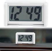 Orologio digitale mini - Display LCD - Ideale per dashboard - Bianco - Adatto per auto, ufficio e bagno