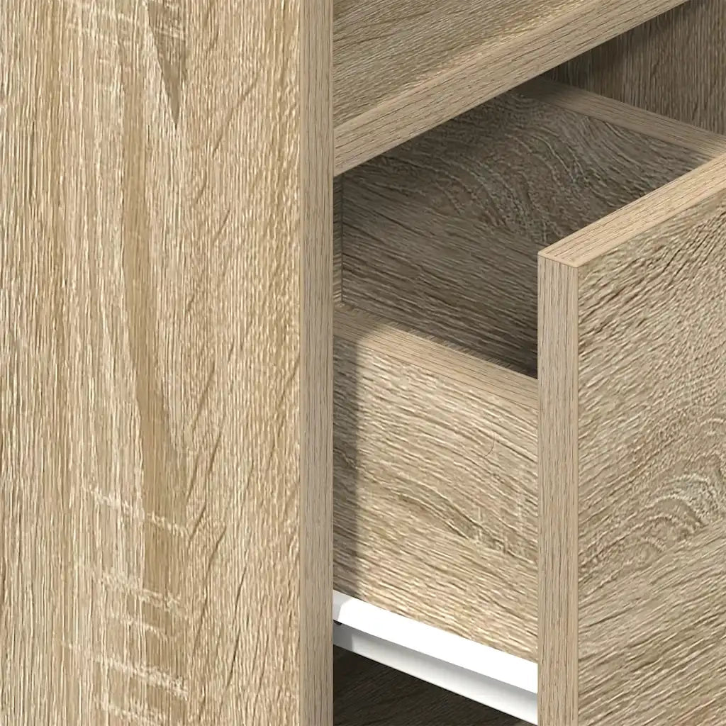 Comodino | Armadio da Notte | Mobiletto da notte con Cassetto Rovere Sonoma 25x31x66 cm