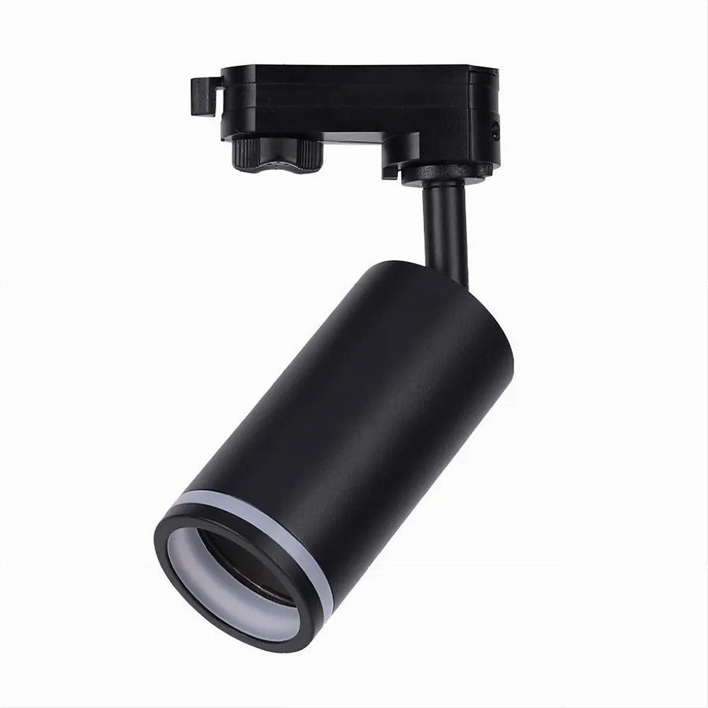 Trade Shop - Lampada Portafaretto Cilindrico Per Binario Monofase Orientabile Attacco Gu10 194c - Nero