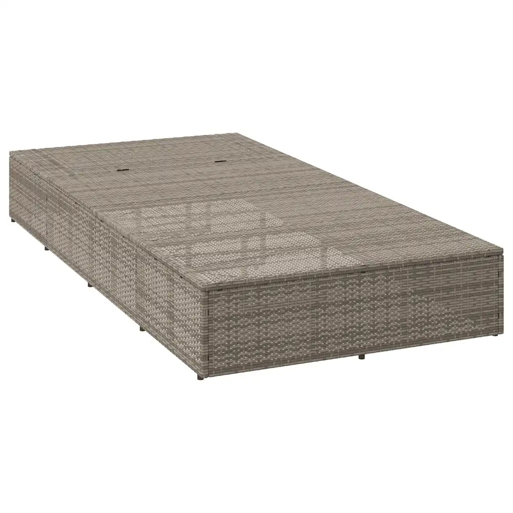 Lettino Prendisole | Sdraio da giardino | Lettino da sole con Cuscino Galleggiante Grigio Polyrattan
