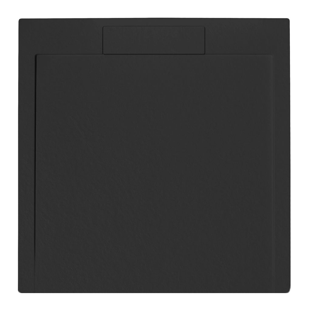 Piatto doccia quadrato 90x90 cm effetto pietra in marmoresina EUPHORIA nero ATENE