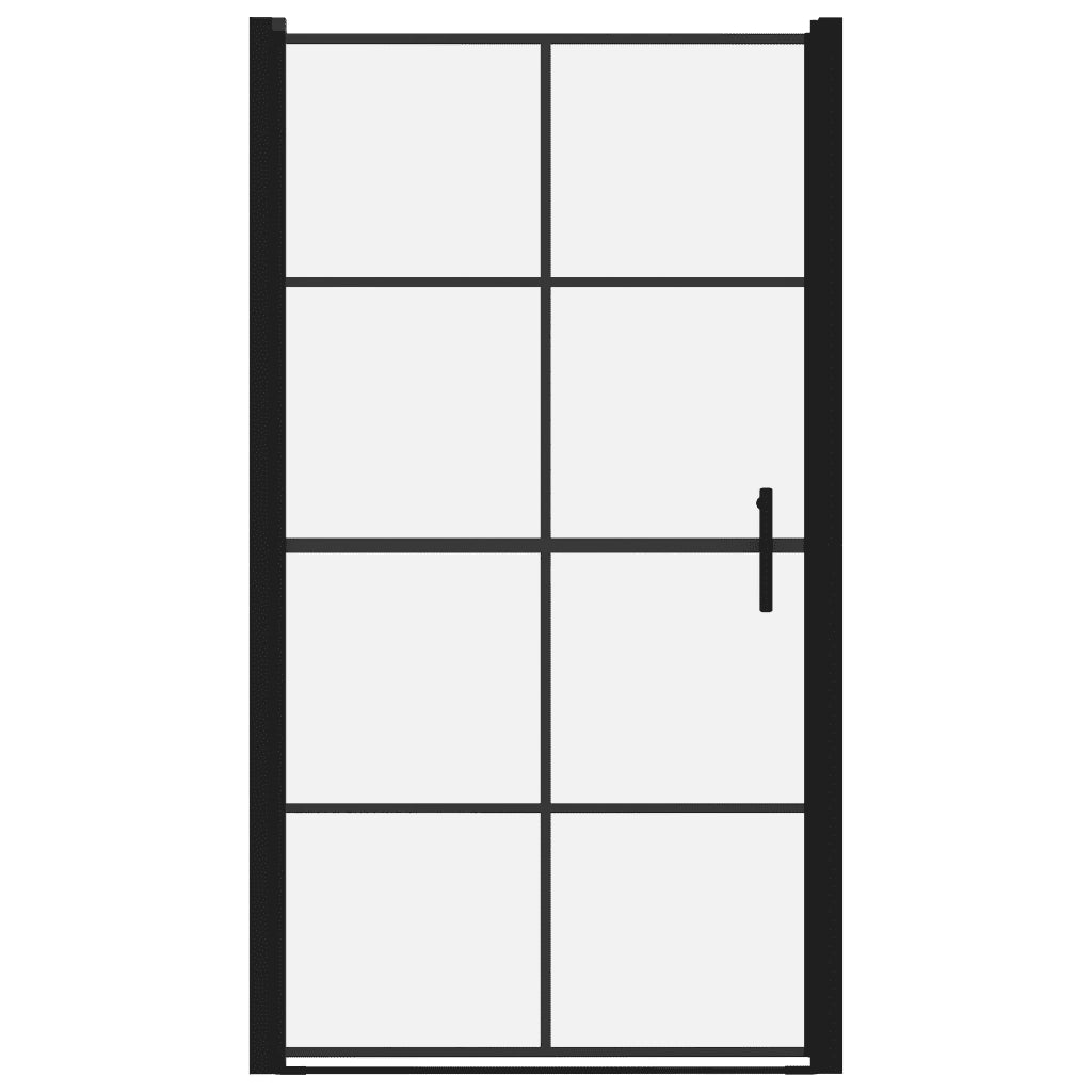 Porta per Doccia in Vetro Temperato 100x178 cm Nera