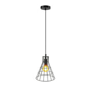 Lampada a sospensione Bellatrix in stile industriale nero