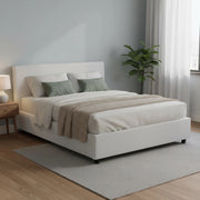 Letto Matrimoniale Hackmanite, Letto Matrimoniale Materasso Incluso Made in Italy, Bianco